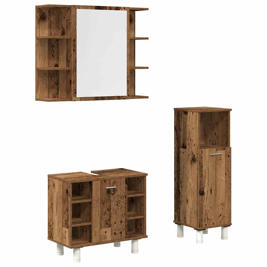 Set Mobili Da Bagno 3 Pz In Legno Multistrato