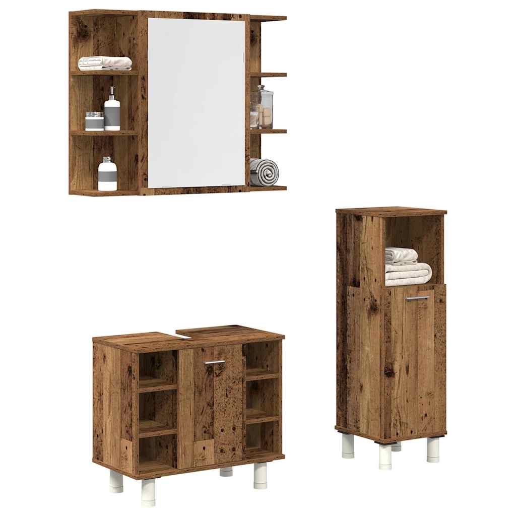 Set Mobili Da Bagno 3 Pz In Legno Multistrato