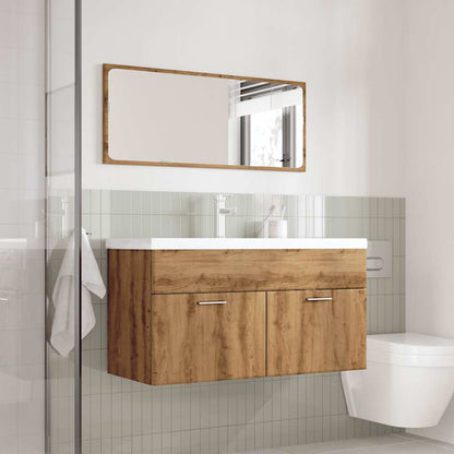 Set Mobili Da Bagno 3 Pz Legno Multistrato Rovere Artigianale