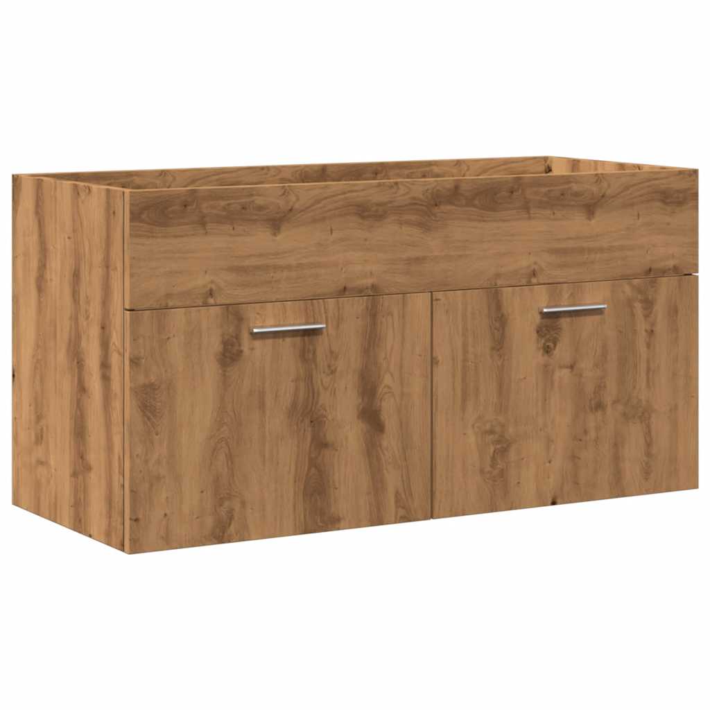 Set Mobili Da Bagno 3 Pz Legno Multistrato Rovere Artigianale