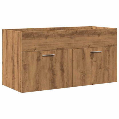 Set Mobili Da Bagno 3 Pz Legno Multistrato Rovere Artigianale