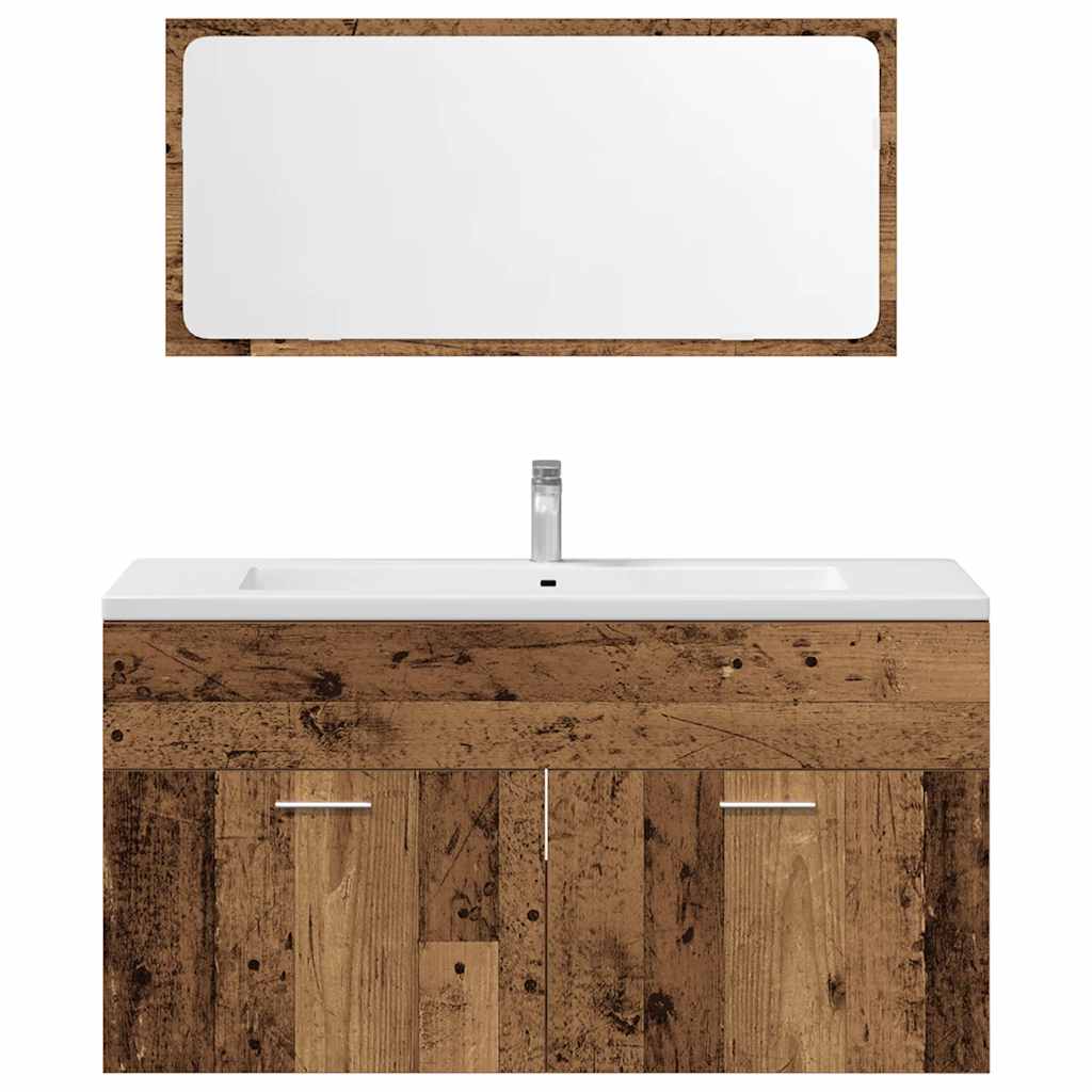 Set Mobili Da Bagno 4 Pz In Legno Multistrato Legno Antico