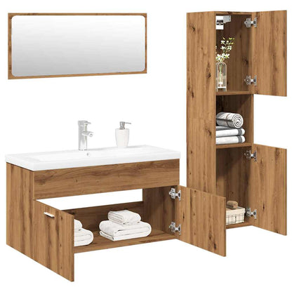 Set Mobili Da Bagno 4 Pz In Legno Multistrato