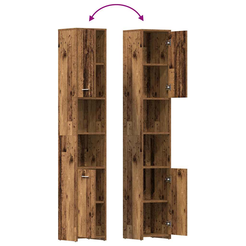 Mobile Da Bagno 30X30X183,5 Cm In Legno Tecnico Legno Antico