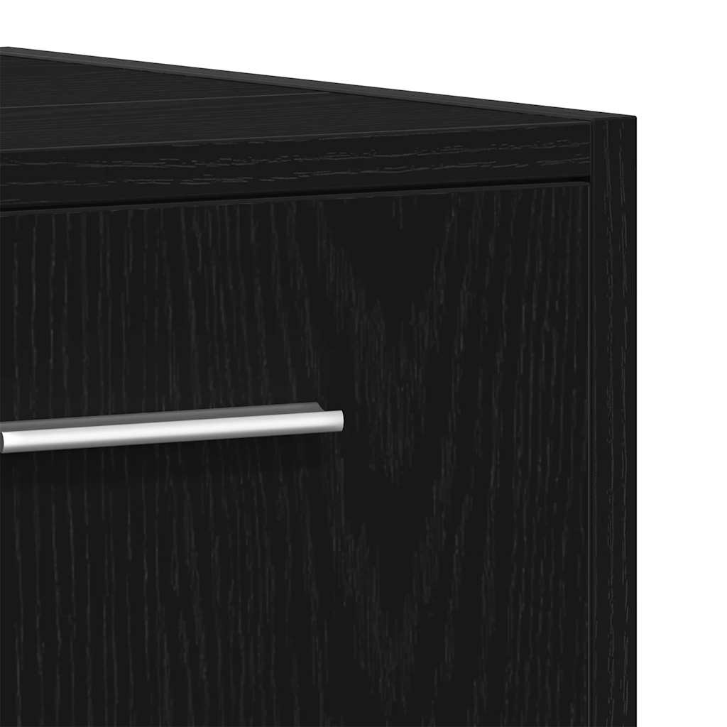 Mobile Lavabo Bagno Rovere Nero 60X30X60Cm In Legno Multistrato