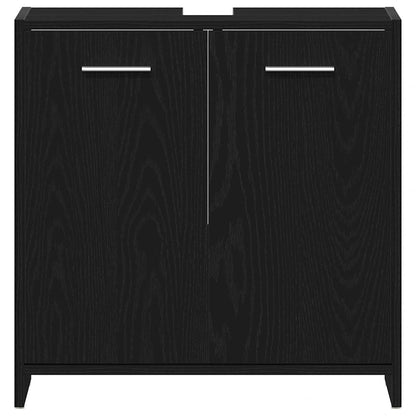 Mobile Lavabo Bagno Rovere Nero 60X30X60Cm In Legno Multistrato