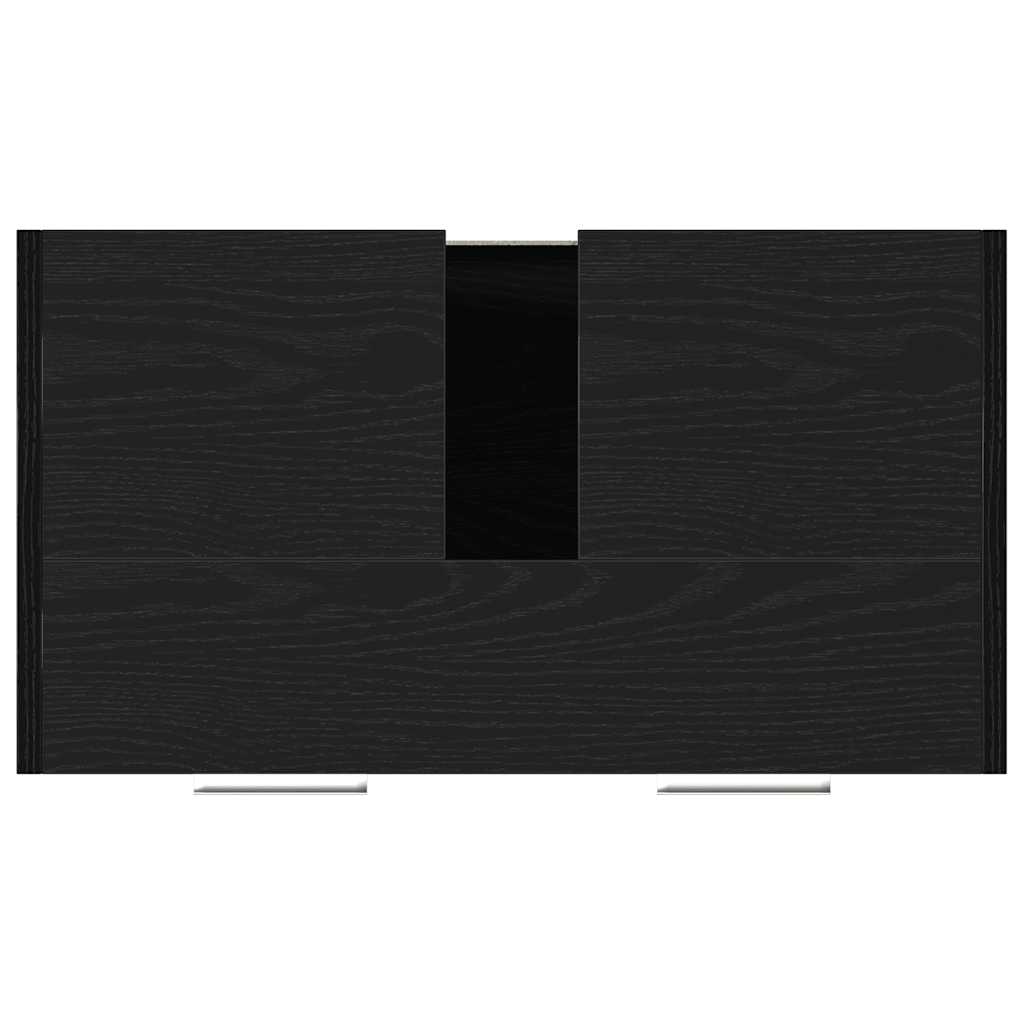 Mobile Lavabo Bagno Rovere Nero 60X30X60Cm In Legno Multistrato