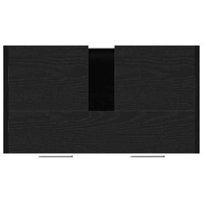 Mobile Lavabo Bagno Rovere Nero 60X30X60Cm In Legno Multistrato