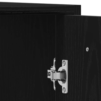 Mobile Lavabo Bagno Rovere Nero 60X30X60Cm In Legno Multistrato