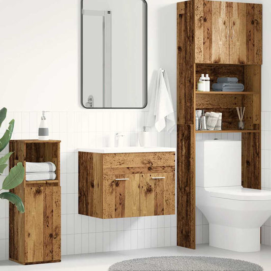 Mobile Lavabo Bagno 60X38,5X46 Cm In Truciolato Legno Antico