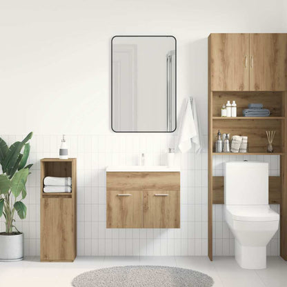 Mobile Lavabo Bagno 60X38,5X46 Cm Truciolato Rovere Artigianale