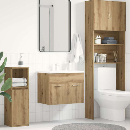 Mobile Lavabo Bagno 60X38,5X46 Cm Truciolato Rovere Artigianale