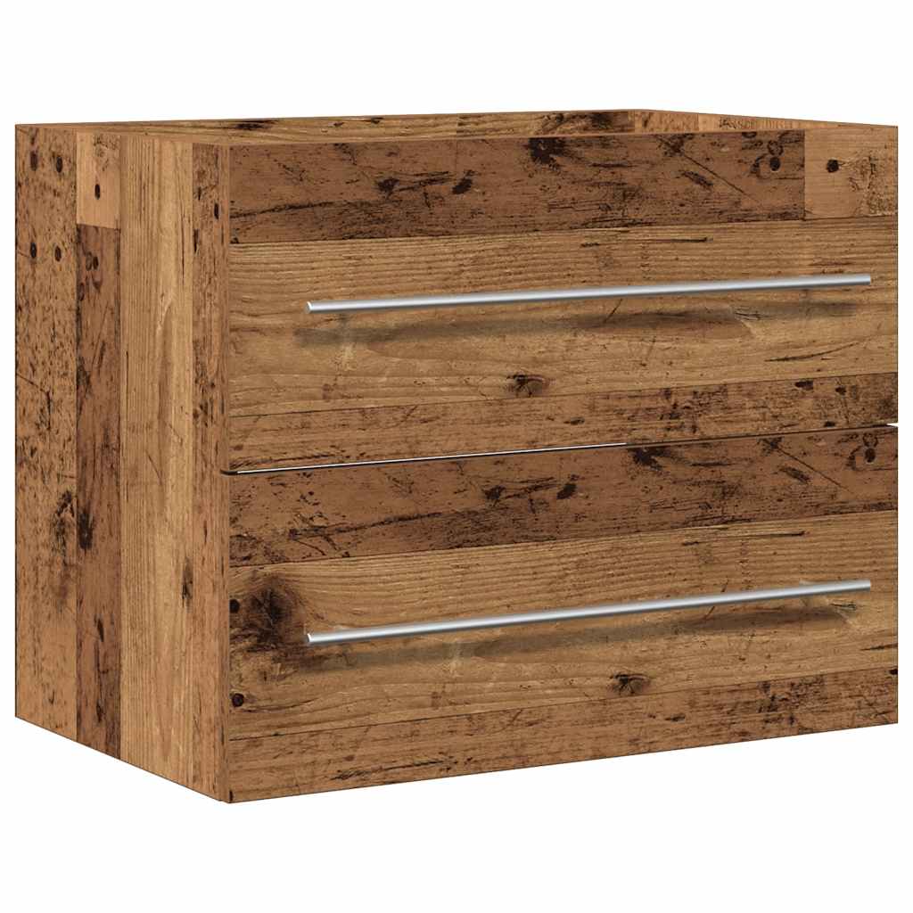Mobile Lavabo Da Bagno 60X38,5X48 Cm In Truciolato Legno Antico