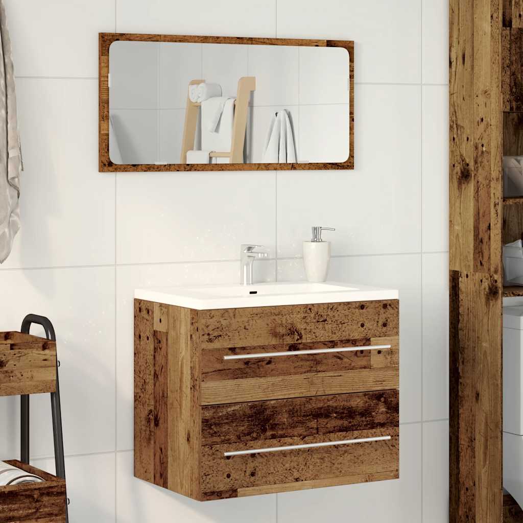 Mobile Lavabo Da Bagno 60X38,5X48 Cm In Truciolato Legno Antico