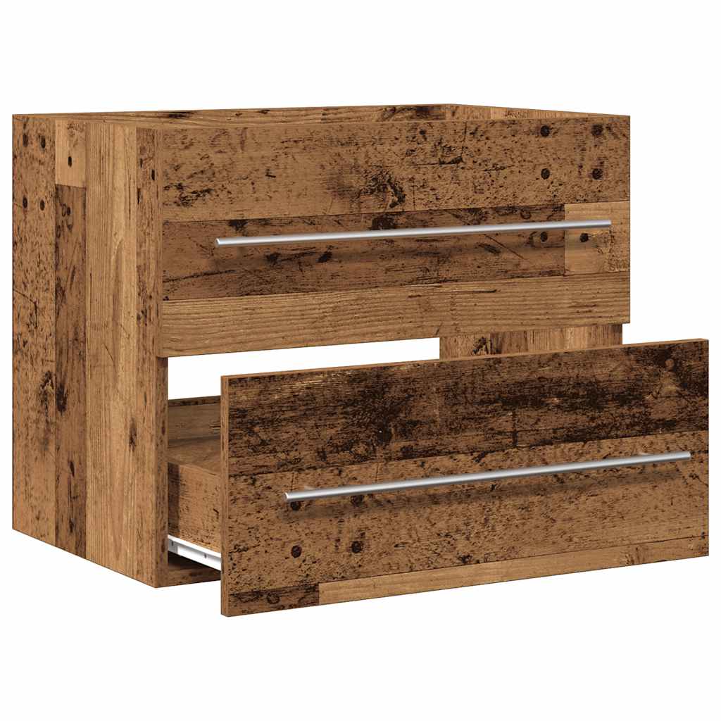 Mobile Lavabo Da Bagno 60X38,5X48 Cm In Truciolato Legno Antico