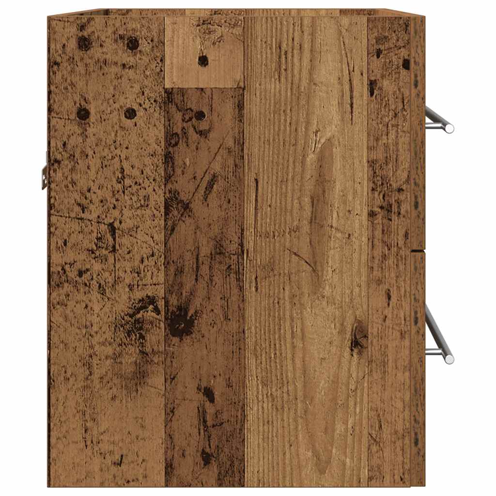 Mobile Lavabo Da Bagno 60X38,5X48 Cm In Truciolato Legno Antico