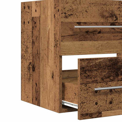 Mobile Lavabo Da Bagno 60X38,5X48 Cm In Truciolato Legno Antico
