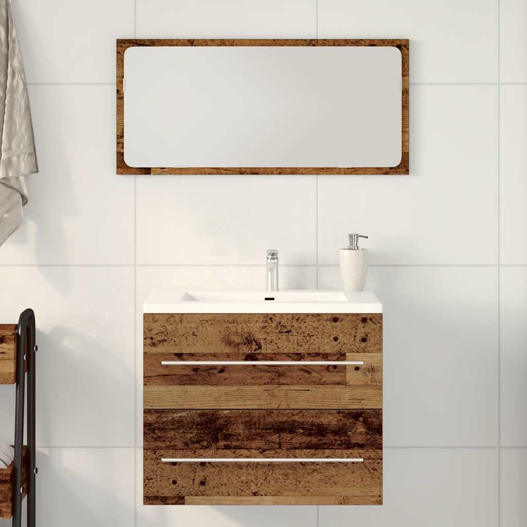 Mobile Lavabo Da Bagno 60X38,5X48 Cm In Truciolato Legno Antico