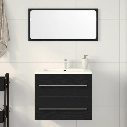 Mobile Lavabo Da Bagno 80X38,5X48 Cm In Truciolato Rovere Nero