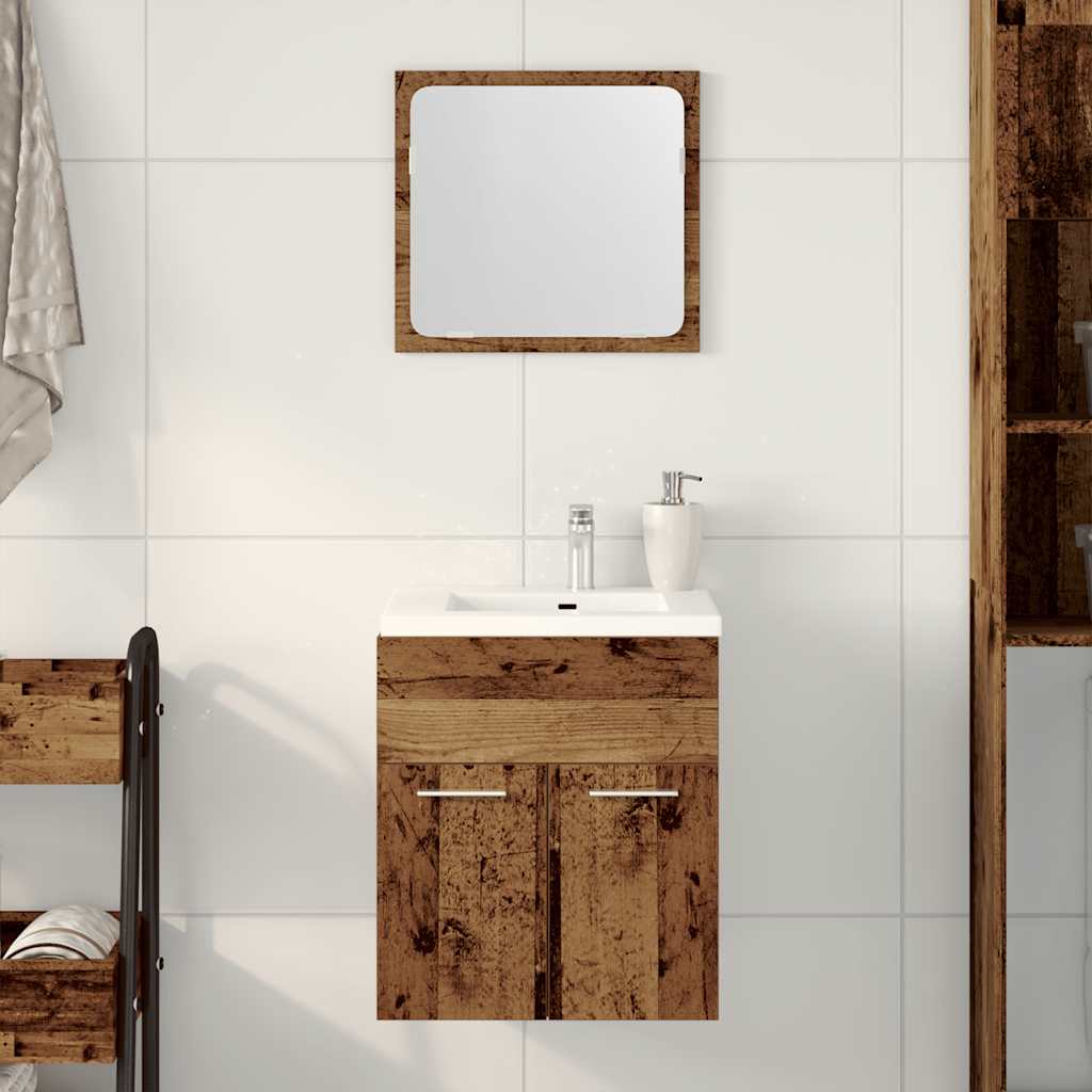 Set Mobili Da Bagno 2 Pz Legno Multistrato