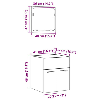 Set Mobili Da Bagno 2 Pz Legno Multistrato
