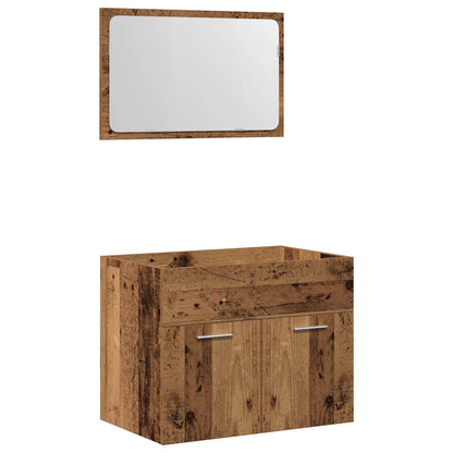 Set Mobili Da Bagno 2 Pz In Legno Multistrato