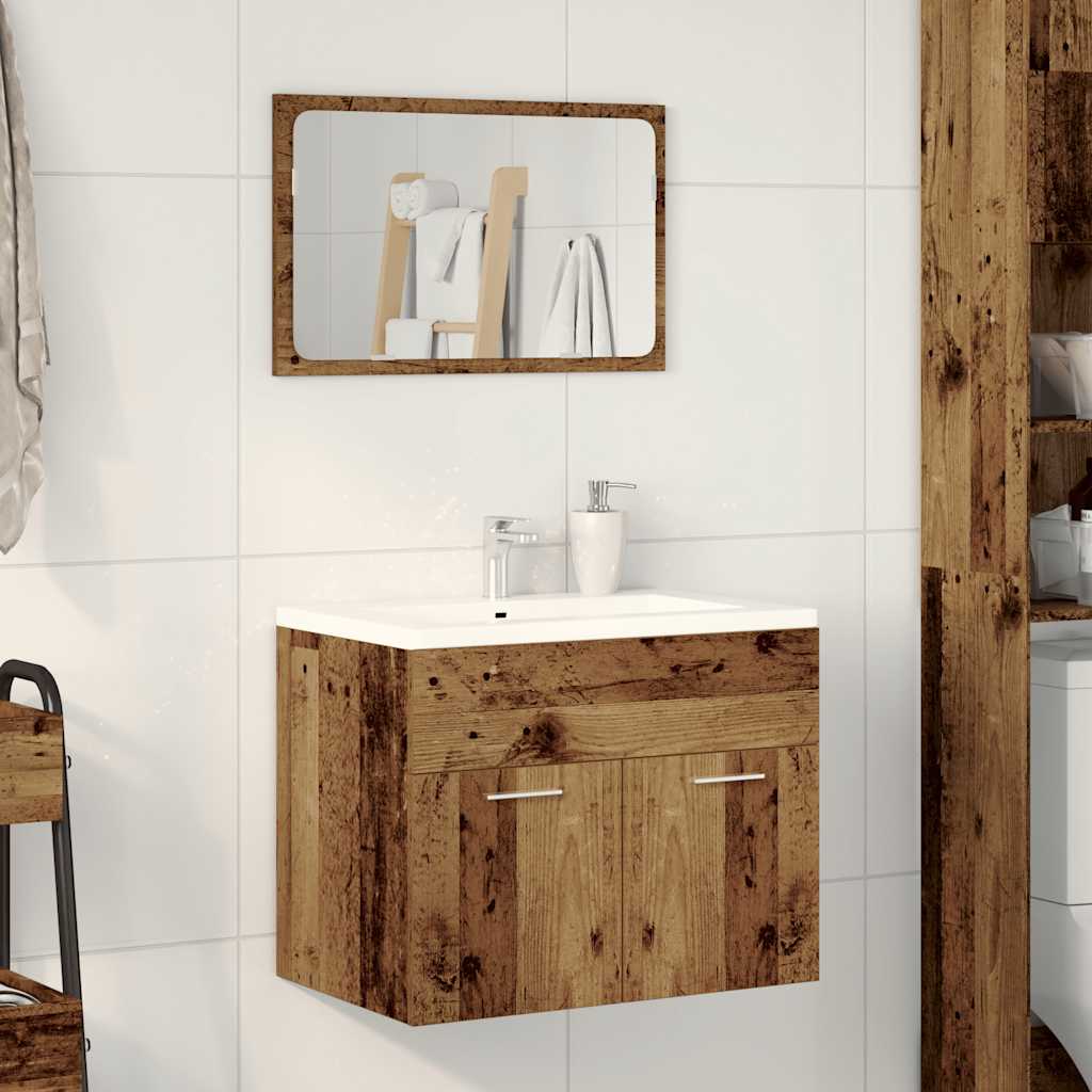 Set Mobili Da Bagno 2 Pz In Legno Multistrato