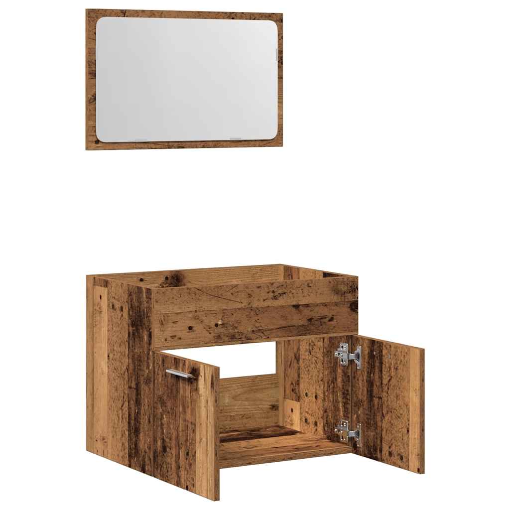 Set Mobili Da Bagno 2 Pz In Legno Multistrato
