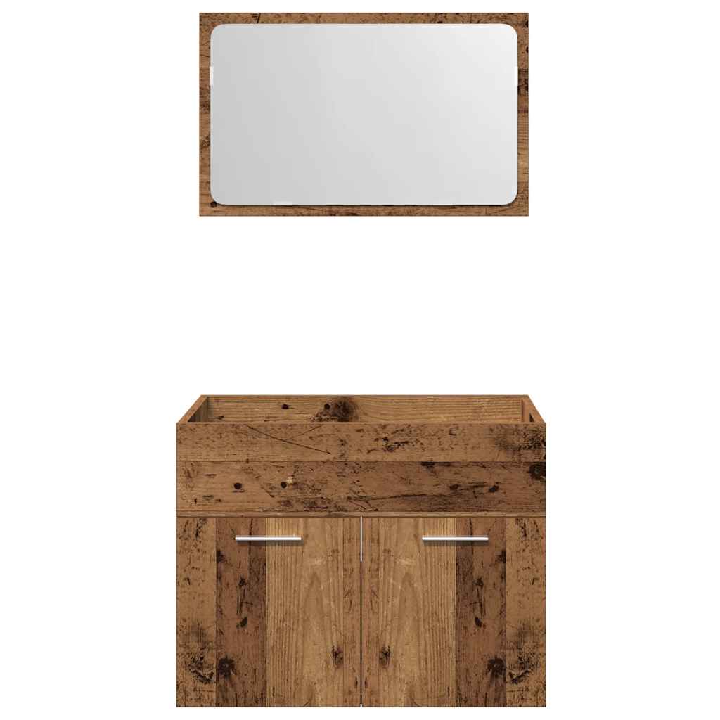 Set Mobili Da Bagno 2 Pz In Legno Multistrato