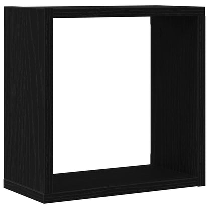 Mensole Parete A Cubo 2 Pz Truciolato Rovere Nero