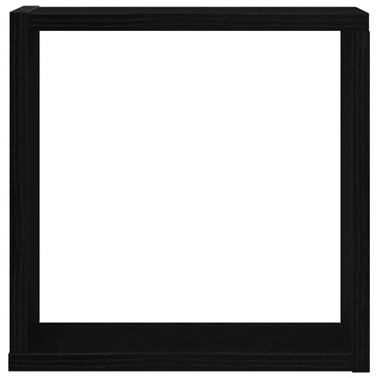 Mensole Parete A Cubo 2 Pz Truciolato Rovere Nero