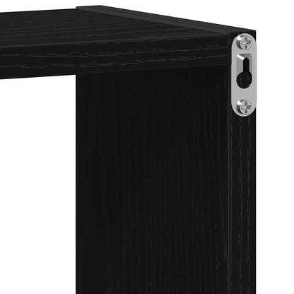 Mensole Parete A Cubo 2 Pz Truciolato Rovere Nero