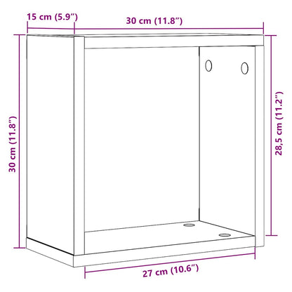Mensole Parete A Cubo 2 Pz Truciolato Rovere Nero