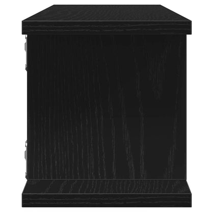 Mensole Da Parete 2 Pz In Truciolato Rovere Nero