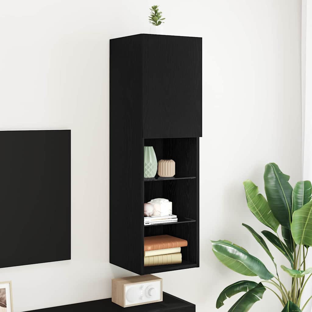 Mobili Tv Con Luci Led 2 Pz 30,5X30X102 Cm