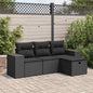 Set Divano Da Giardino 4 Pz Con Cuscini Beige In Polyrattan