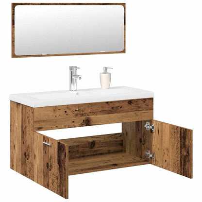 Set Mobili Da Bagno 3 Pz Legno Multistrato