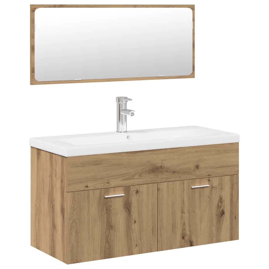 Set Mobili Da Bagno 3 Pz Legno Multistrato