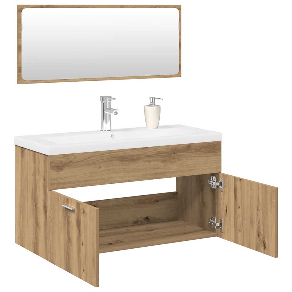 Set Mobili Da Bagno 3 Pz Legno Multistrato