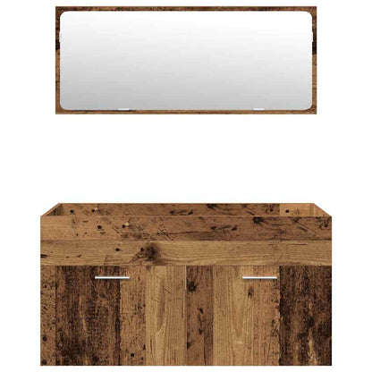 Set Mobili Da Bagno 4 Pz In Legno Multistrato Legno Antico