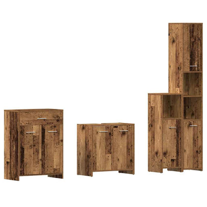 Set Mobili Da Bagno 4 Pz In Legno Multistrato