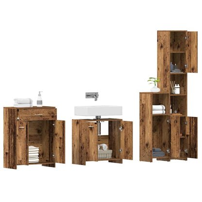 Set Mobili Da Bagno 4 Pz In Legno Multistrato