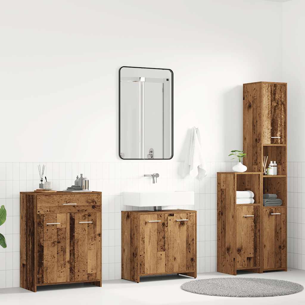 Set Mobili Da Bagno 4 Pz In Legno Multistrato