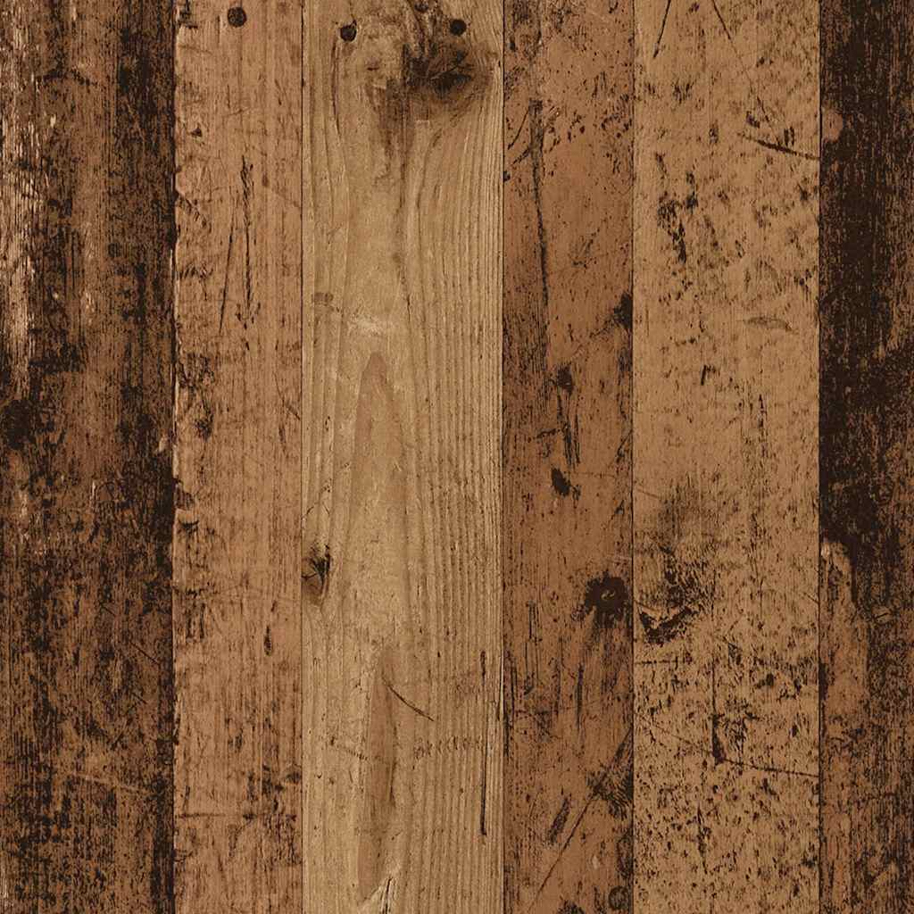 Set Mobile Tv 5 Pz Montato A Parete Legno Antico In Truciolato