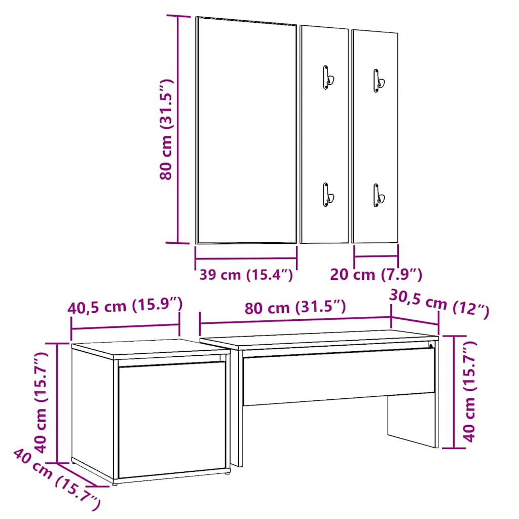 Set Di Mobili Da Corridoio Legno Multistrato