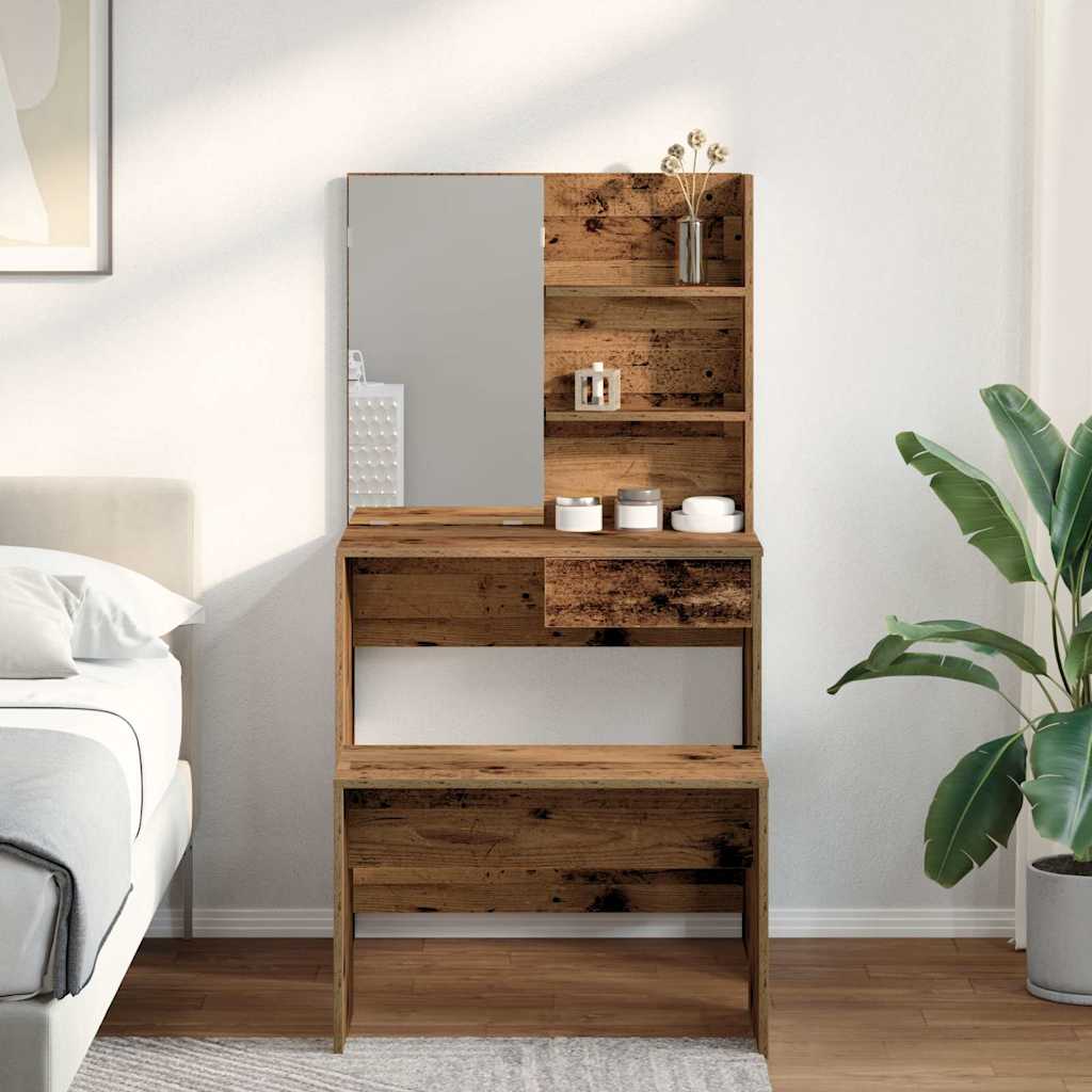 Set Tavolo Da Toeletta In Legno Multistrato