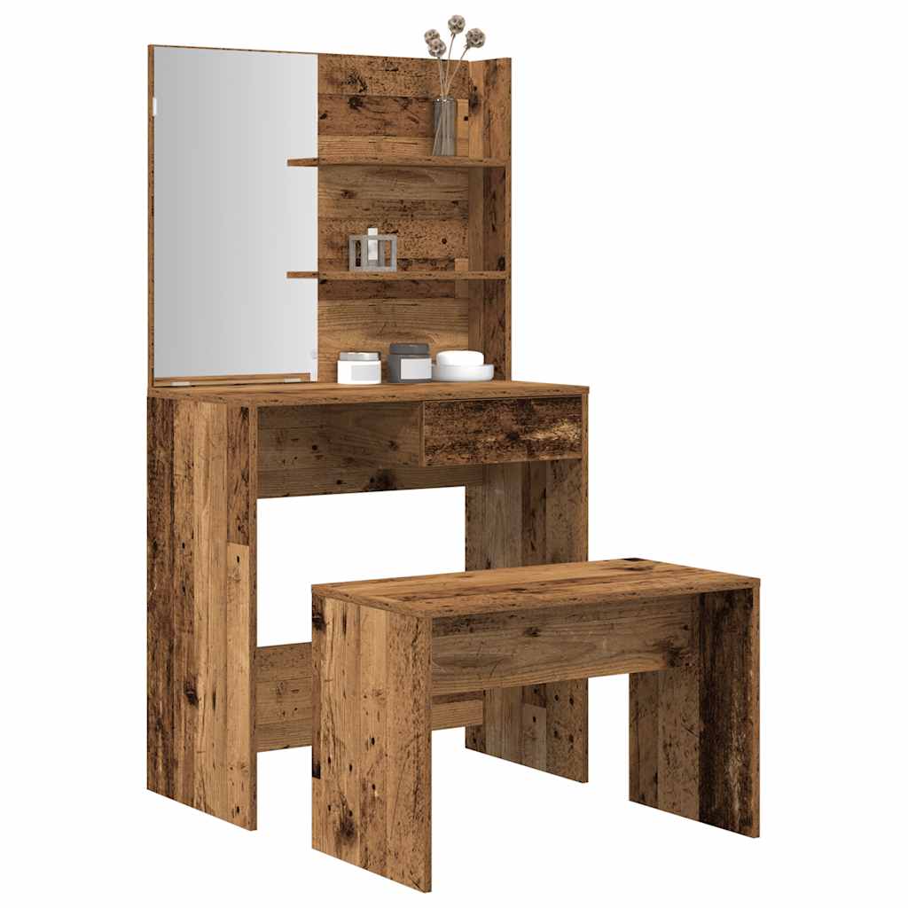 Set Tavolo Da Toeletta In Legno Multistrato