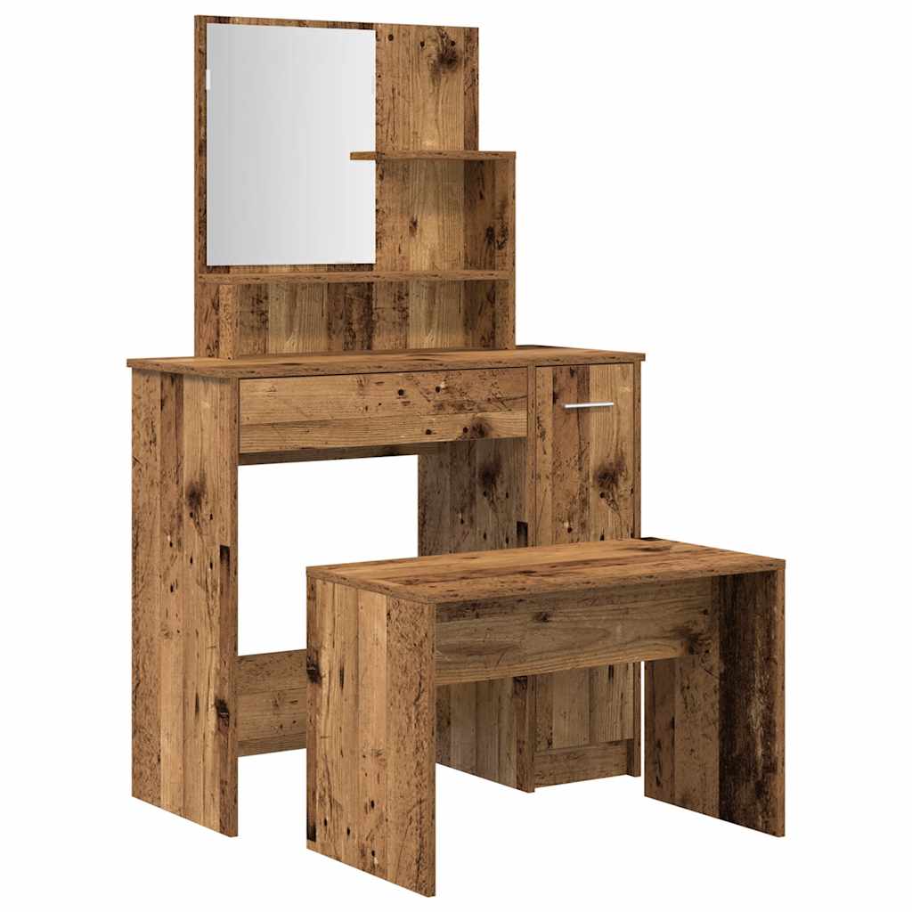 Set Tavolo Da Toeletta In Legno Multistrato
