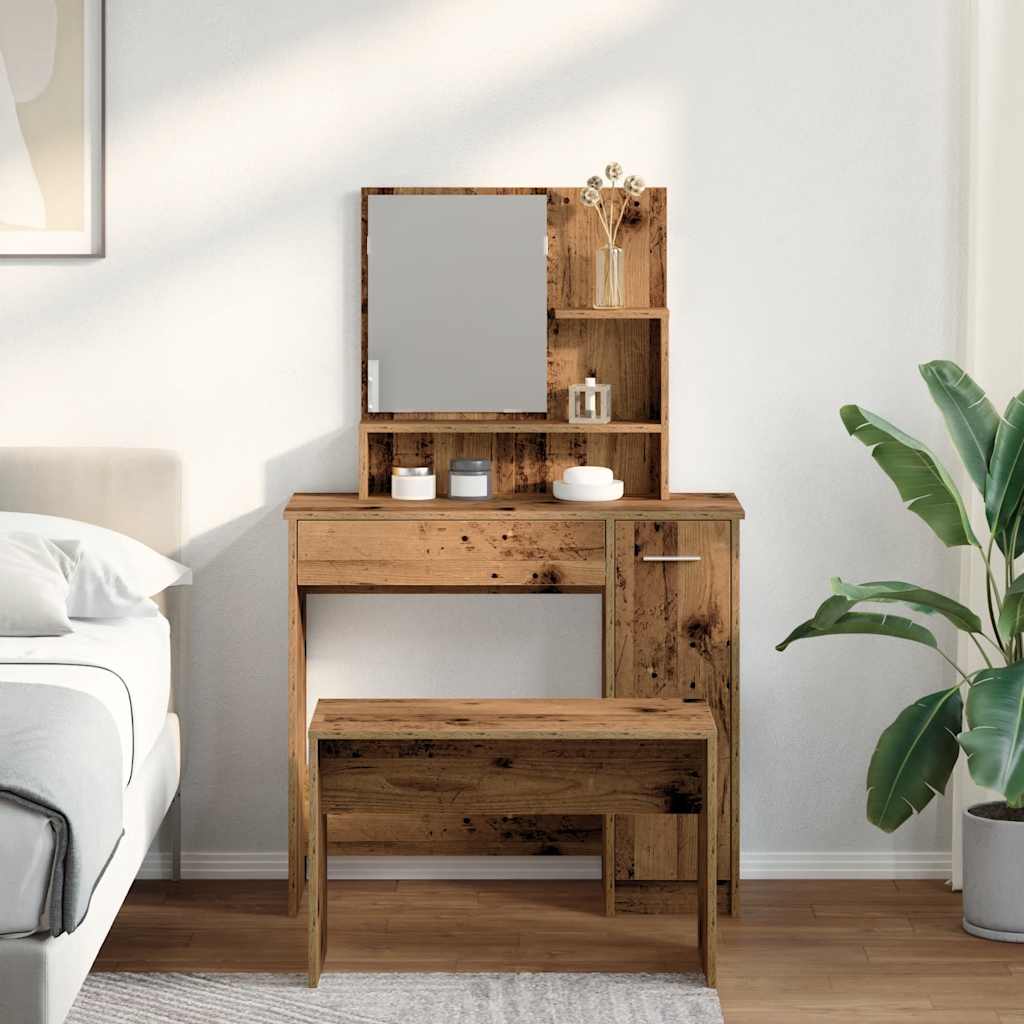 Set Tavolo Da Toeletta In Legno Multistrato