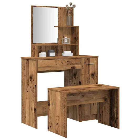Set Tavolo Da Toeletta In Legno Multistrato